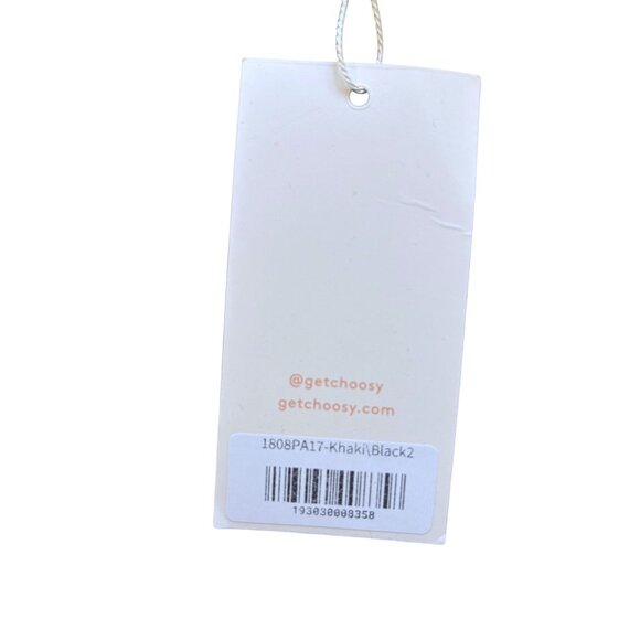 Choosy Two-Tone Womens Pants Khaki & Black Pinstripe Cargo - Picture 9 of 10